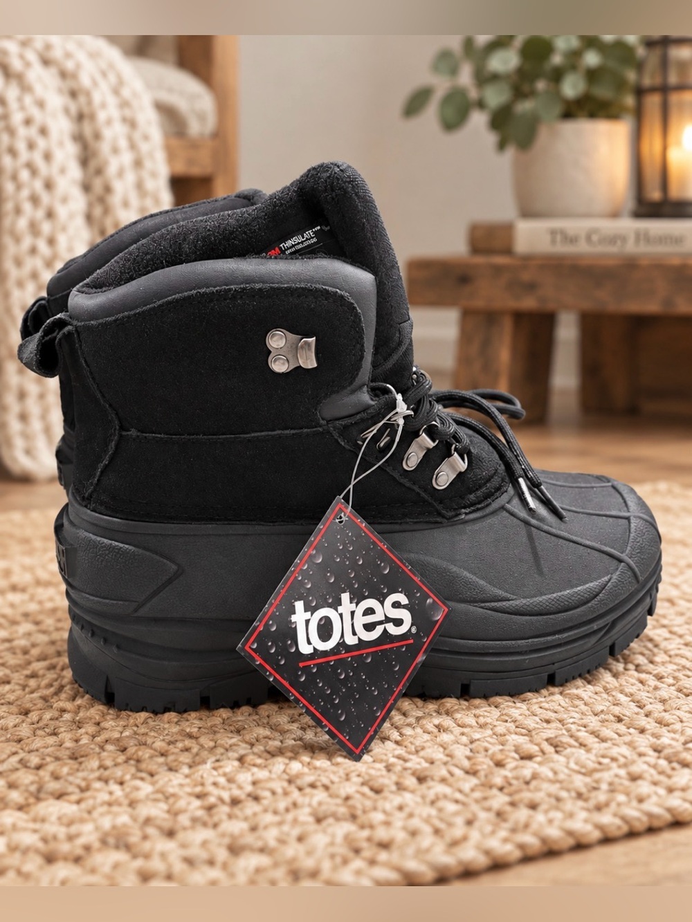 3M Thinsulate Black Men’s Insulated Winter Boots